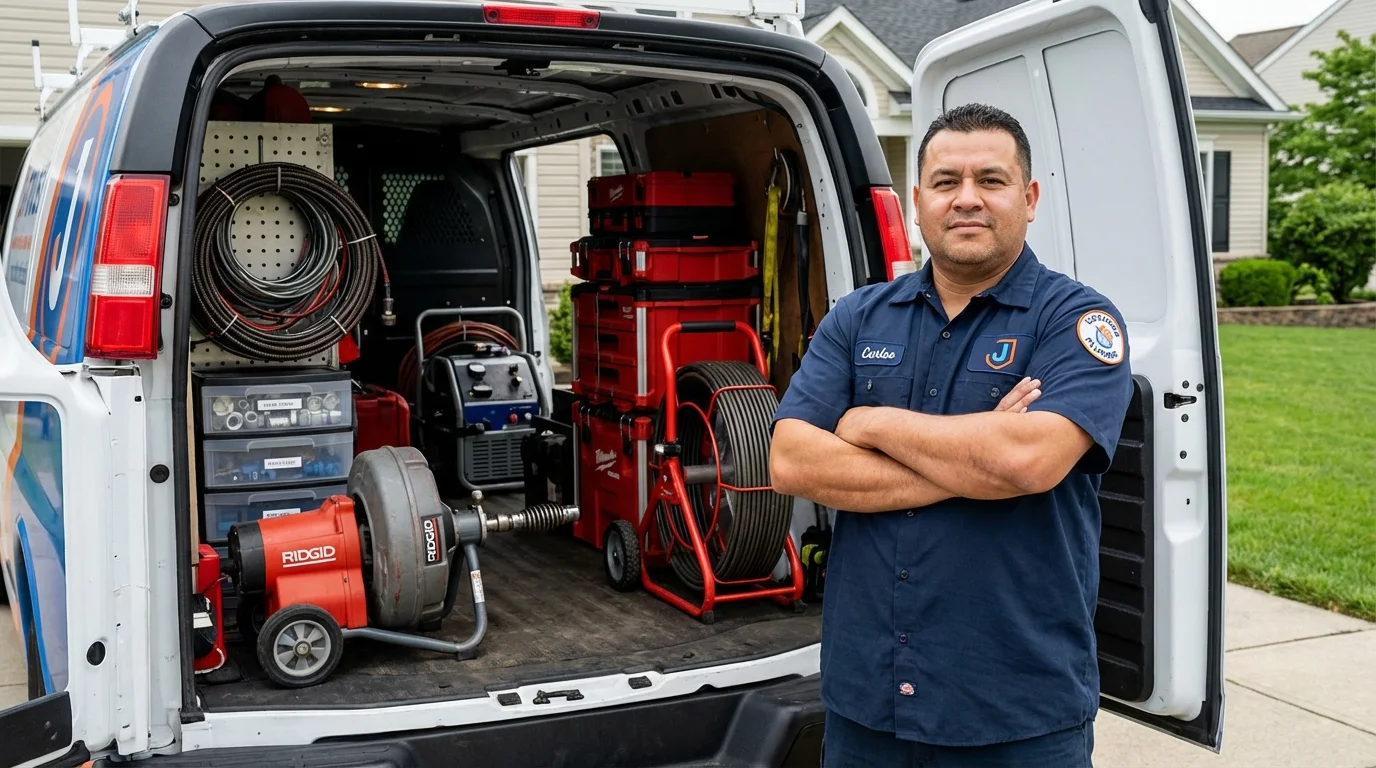 Professional drain cleaning equipment and Johns Plumbing LLC plumber in Baraboo