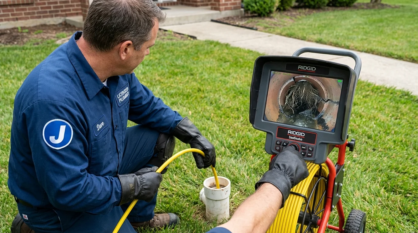 Sewer camera inspection being performed by Johns Plumbing LLC in Baraboo